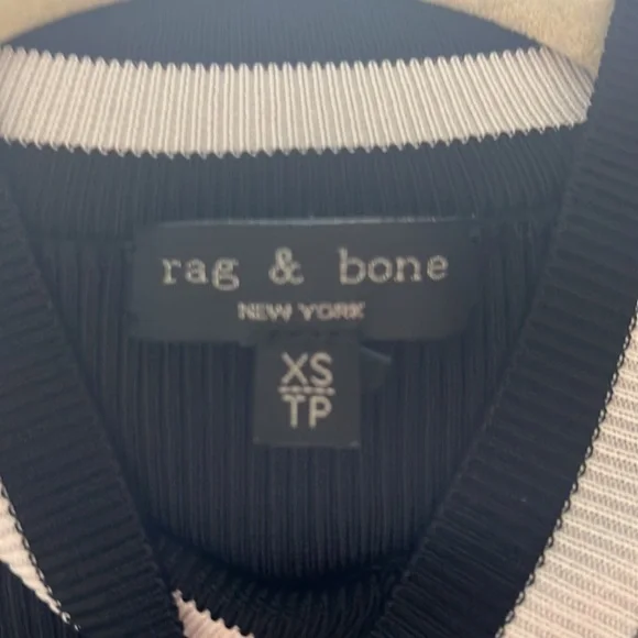 Rag & Bone Women's Black and White Priya Crewneck Knit-Tank - Picture 4 of 5